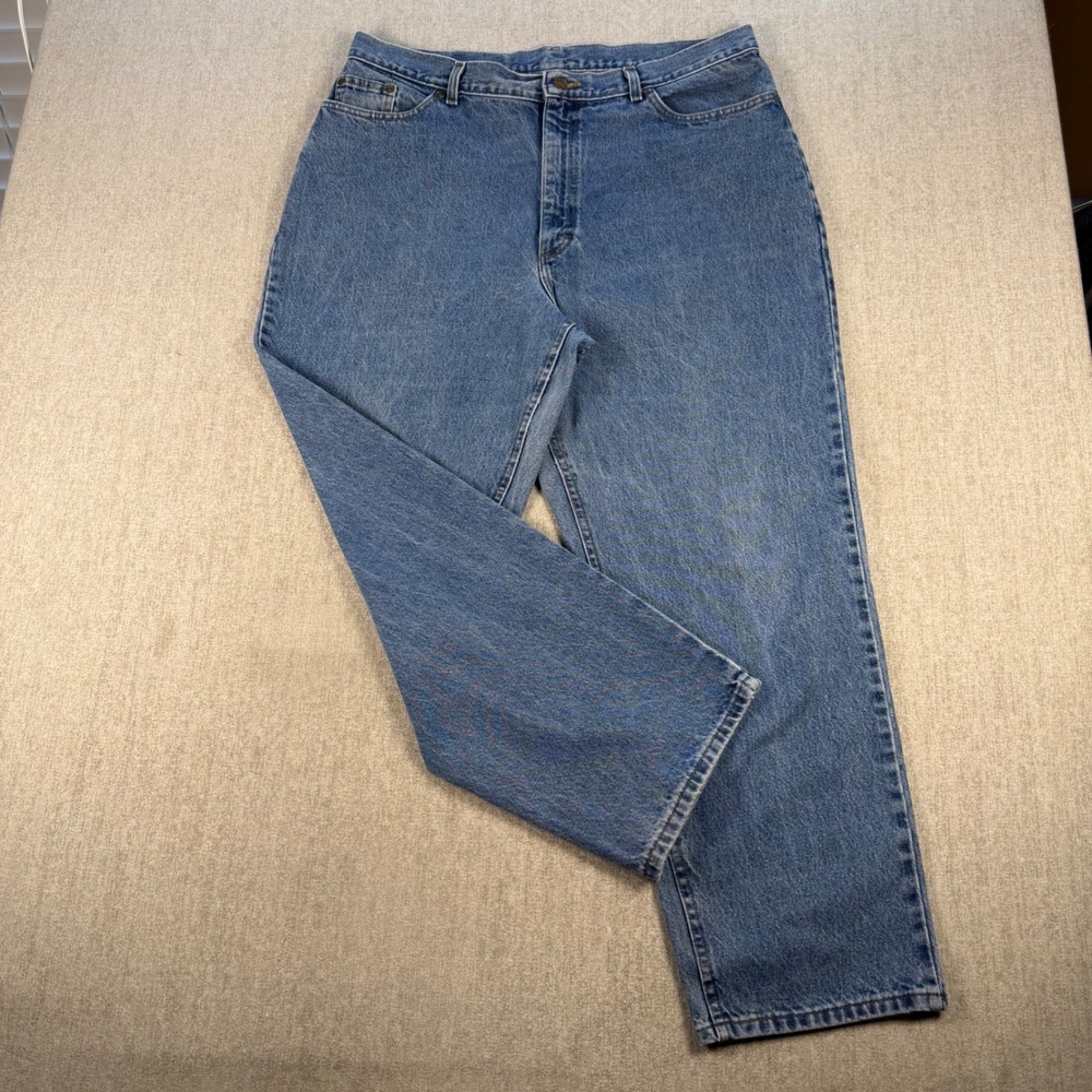VTG LL Bean Double L Relaxed Fit Jeans Womens 20R Blue High Rise Straight Leg